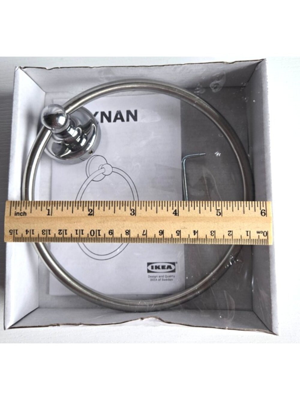 IKEA 403.289.82 VOXNAN Chrome Towel Ring NEW - Picture 7 of 7